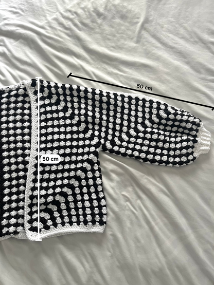 XS Cardigan - black & white