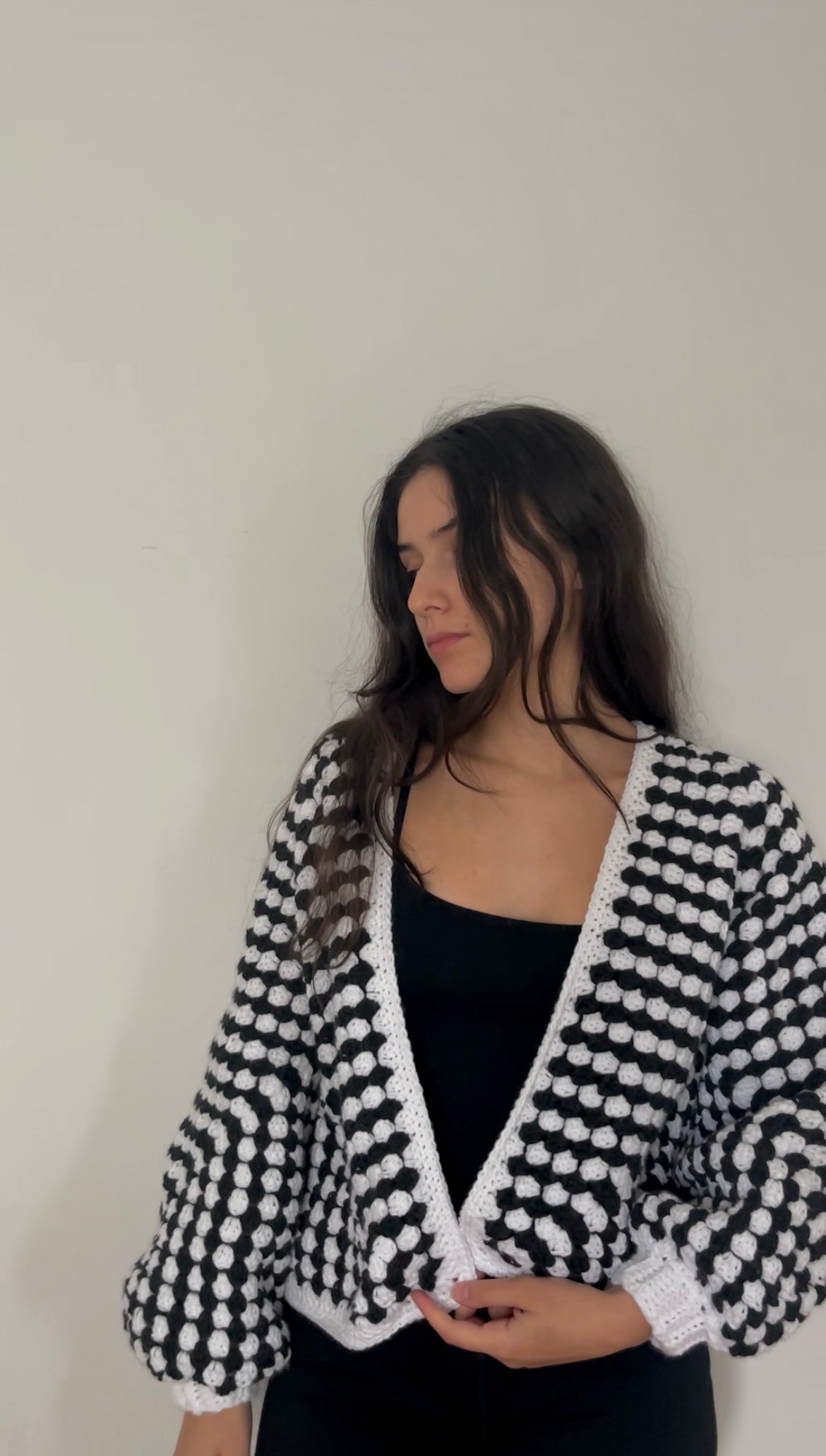 XS Cardigan - black & white